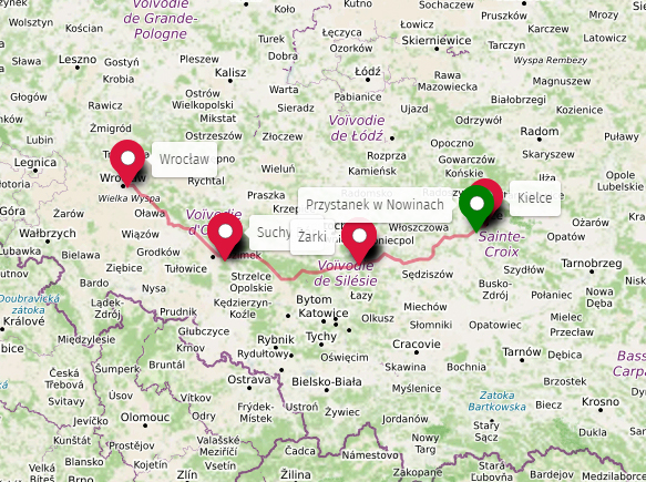 Plan czasowy trasy XI charytatywnego rajdu grupy DoCelu.